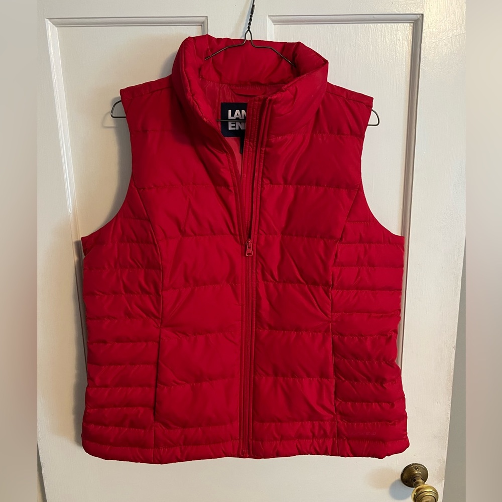 Lands End Red Puffer Vest